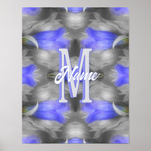 Benutzerdefinierte Monogramm Anfangsbuchstabe Name Poster