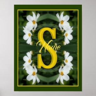 Benutzerdefinierte Monogramm Anfangsbuchstabe Name Poster