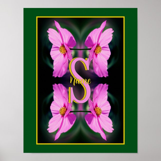Benutzerdefinierte Monogramm Anfangsbuchstabe Name Poster (Vorne)