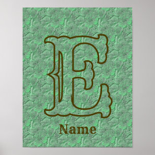 Benutzerdefinierte Monogramm Anfangsbuchstabe Name Poster