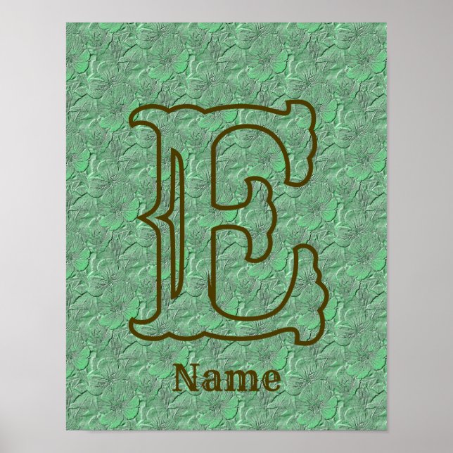 Benutzerdefinierte Monogramm Anfangsbuchstabe Name Poster (Vorne)