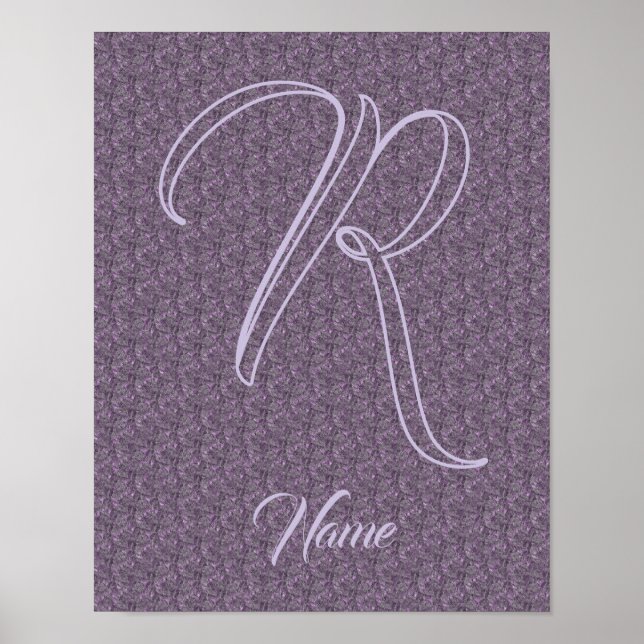 Benutzerdefinierte Monogramm Anfangsbuchstabe Name Poster (Vorne)