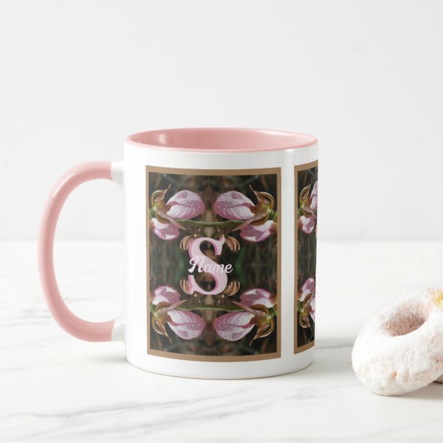Benutzerdefinierte Monogramm Anfangsbuchstabe Name Tasse (Mit Donut)
