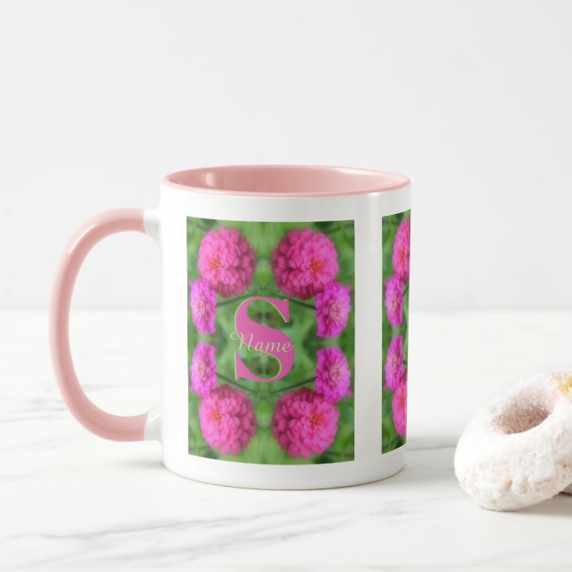 Benutzerdefinierte Monogramm Anfangsbuchstabe Name Tasse (Mit Donut)