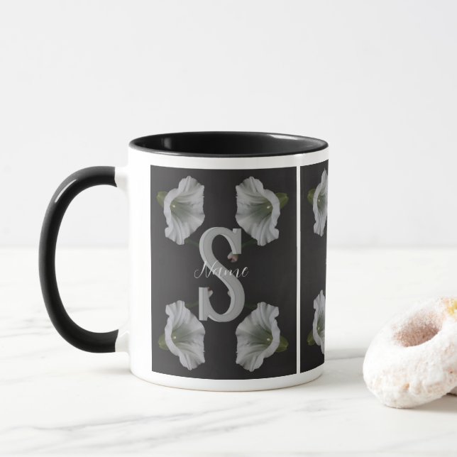 Benutzerdefinierte Monogramm Anfangsbuchstabe Name Tasse (Mit Donut)