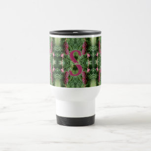 Benutzerdefinierte Monogramm Anfangsname Kiefernza Reisebecher