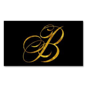 Benutzerdefinierte Monogramm-B-Imitat Gold Foil Mo Magnetische Visitenkarte