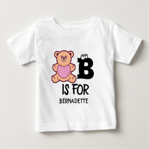 Benutzerdefinierte Monogramm B ist für ein lustige Baby T-shirt