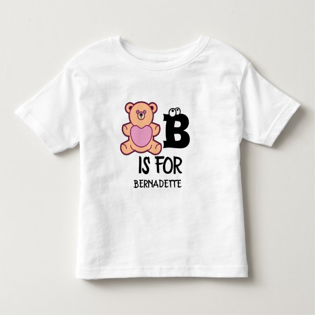 Benutzerdefinierte Monogramm B ist für ein lustige Kleinkind T-shirt (Vorderseite)