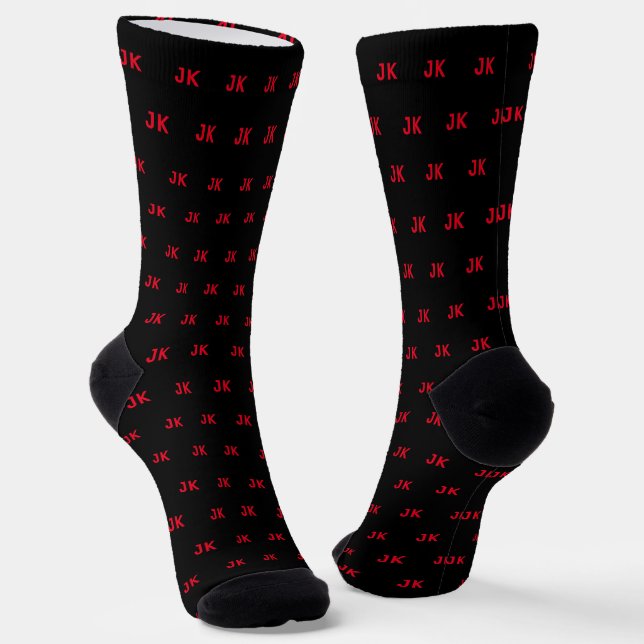 Benutzerdefinierte Monogramm-Farbsocken Socken (Gewinkelt)