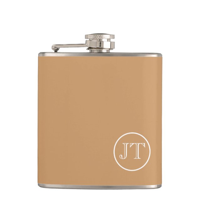 Benutzerdefinierte Monogramm-Flasche Flachmann (Vorderseite)