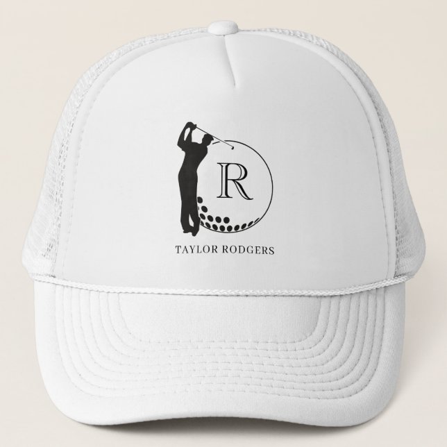 Benutzerdefinierte Monogramm Golf Swing Mütze (Vorderseite)
