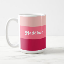 Benutzerdefinierte Monogramm, hellrosa Retrotypogr Kaffeetasse