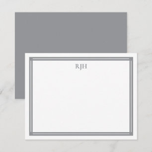 Benutzerdefinierte Monogramm-Initialen mit grauer  Mitteilungskarte