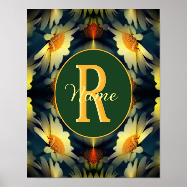Benutzerdefinierte Monogramm-Initialen Name Gänseb Poster (Vorne)
