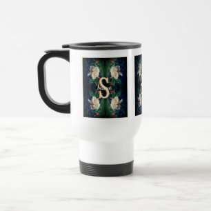 Benutzerdefinierte Monogramm-Initialen Name Pfirsi Reisebecher