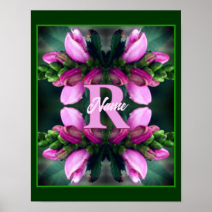 Benutzerdefinierte Monogramm-Initialen Name Rosa B Poster