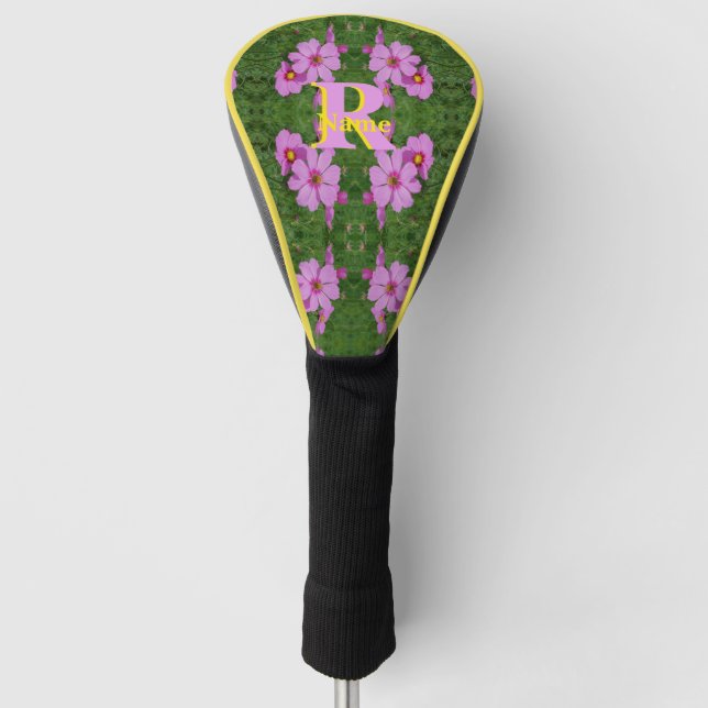Benutzerdefinierte Monogramm-Initialen Name Rosa G Golf Headcover (Vorderseite)