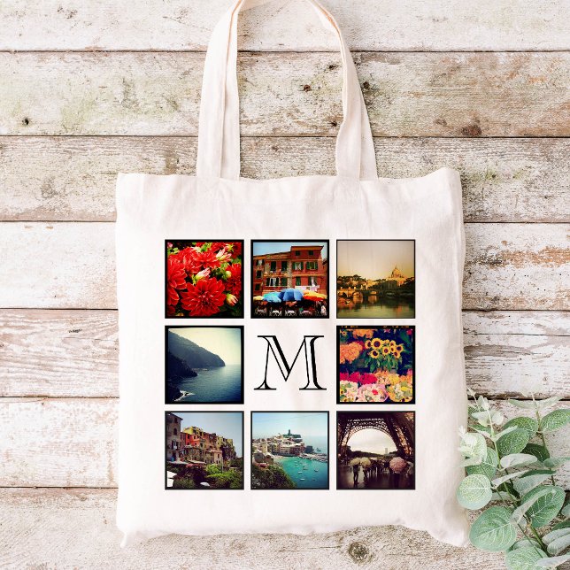 Benutzerdefinierte Monogramm-Instagramm-FotoCollag Tragetasche (Von Creator hochgeladen)