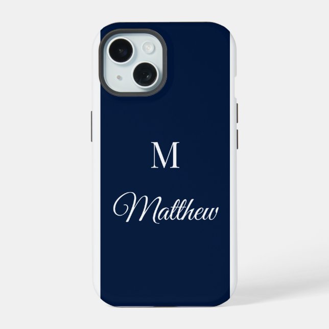 Benutzerdefinierte Monogramm-iPhone-Hülle iPhone 15 Hülle (Rückseite)