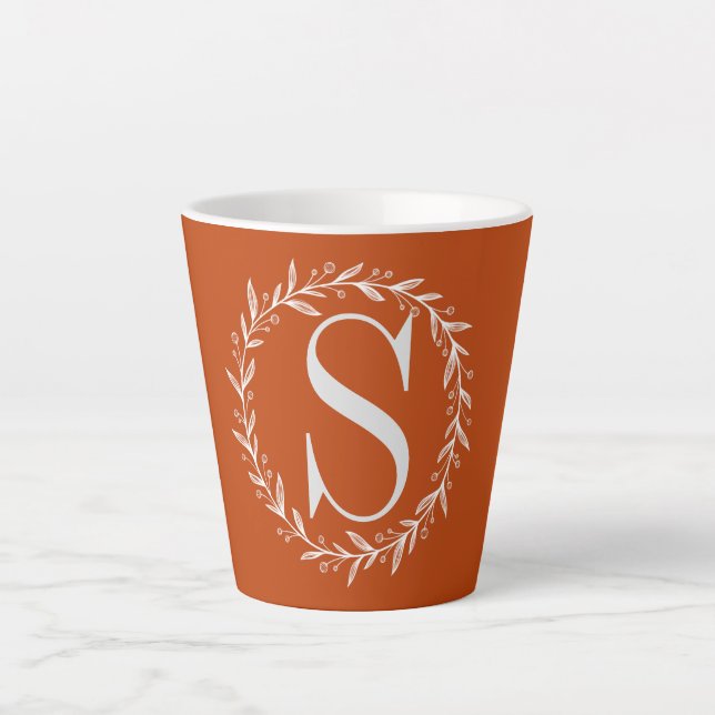 Benutzerdefinierte Monogramm-Latte-Tasse Milchtasse (Vorderseite)