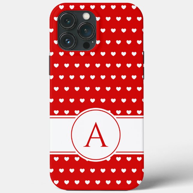 Benutzerdefinierte Monogramm markierend rot und we Case-Mate iPhone Hülle (Rückseite)