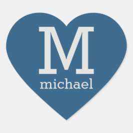 Benutzerdefinierte Monogramm-, Name- und Farbaufkl Herz-Aufkleber