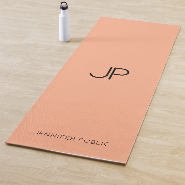 Benutzerdefinierte Monogramm-Name-Vorlage Coral Pe Yogamatte (Beispiel)