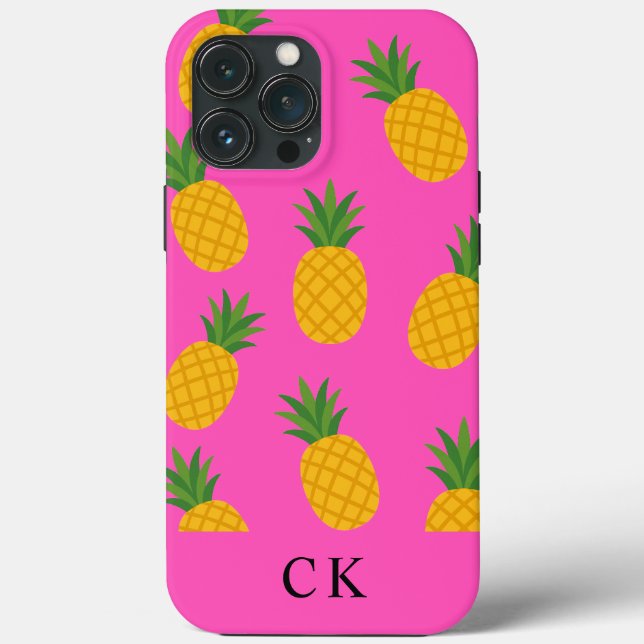 Benutzerdefinierte Monogramm-Pineapple-Hülle-Case- Case-Mate iPhone Hülle (Rückseite)