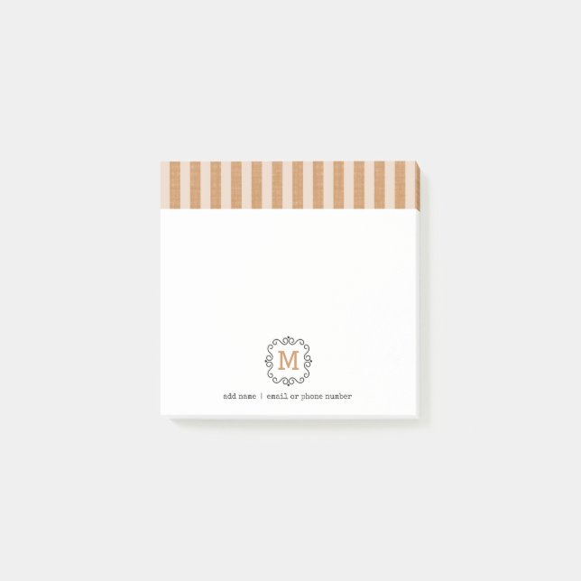 Benutzerdefinierte Monogramm Post-it® Notizen im R (Vorderseite)