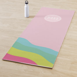 Benutzerdefinierte monogramm Regenbogen-Tendenz bu Yogamatte