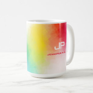 Benutzerdefinierte Monogramm-Regenbogenfarben Abst Kaffeetasse