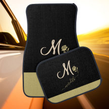 Benutzerdefinierte Monogramm-Rose Gold Black