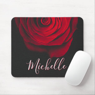 Benutzerdefinierte Monogramm-rote Rose Vintages Fo Mousepad