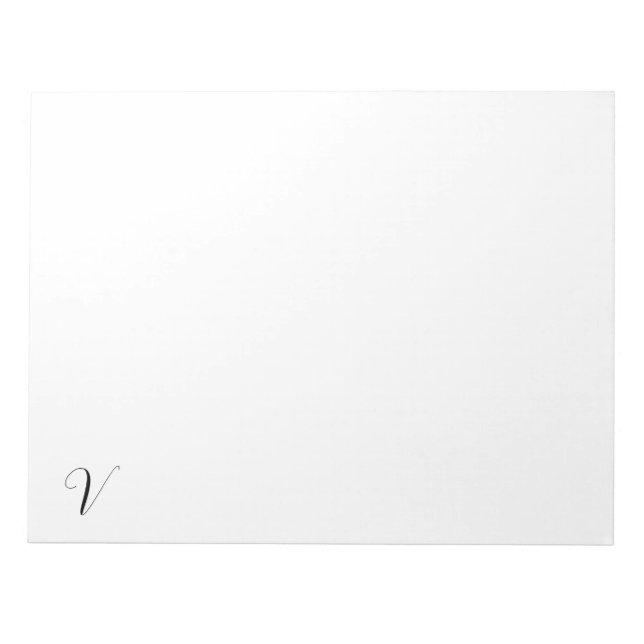 Benutzerdefinierte Monogramm-Schrift Initiale Notizblock (Vorderseite)