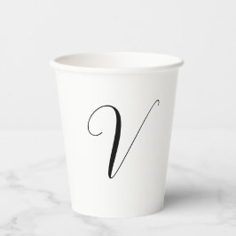 Benutzerdefinierte Monogramm-Schrift Initiale Pappbecher