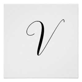 Benutzerdefinierte Monogramm-Schriftinitiale Poster