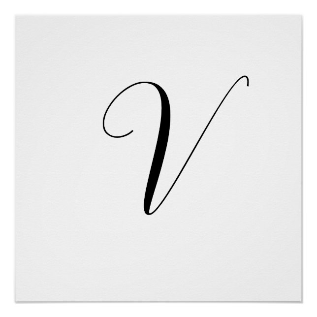 Benutzerdefinierte Monogramm-Schriftinitiale Poster (Vorderseite)