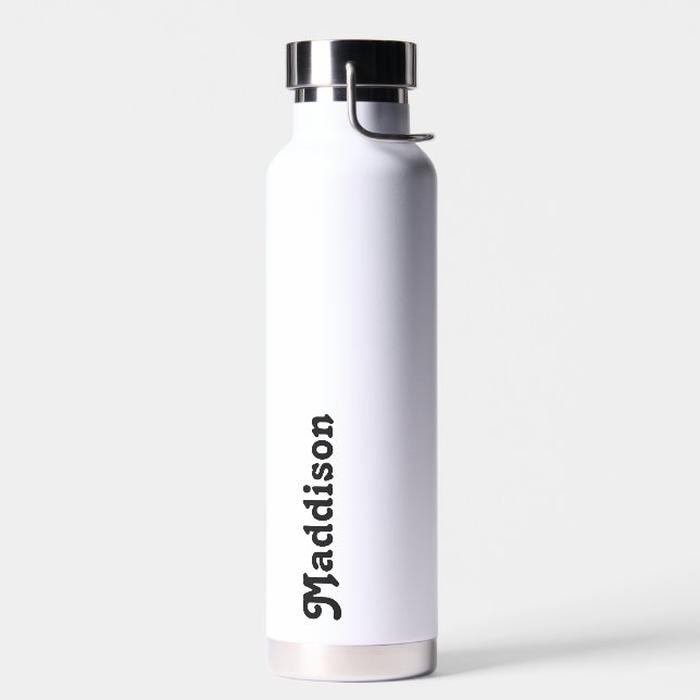 Benutzerdefinierte Monogramm-, Schwarzweiß-Retroty Trinkflasche (Links)