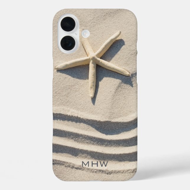 Benutzerdefinierte Monogramm-Starfish-Telefonfälle Case-Mate iPhone Hülle (Rückseite)
