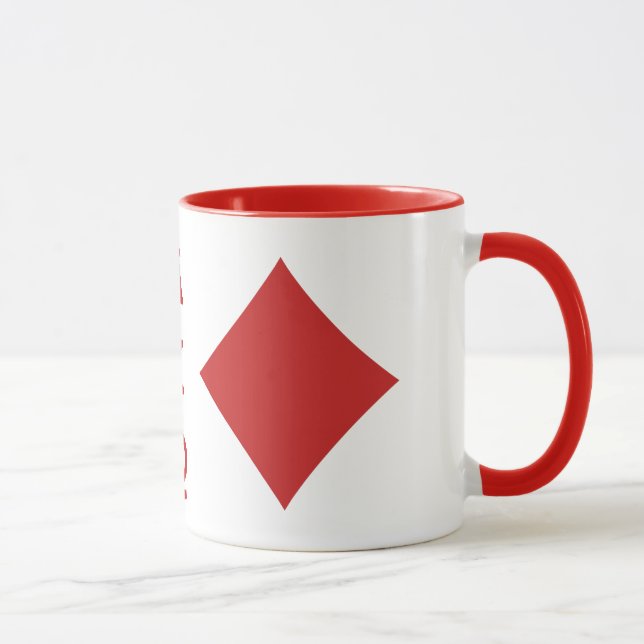 Benutzerdefinierte Monogramm-Tasse des Kartenspiel Tasse (Rechts)