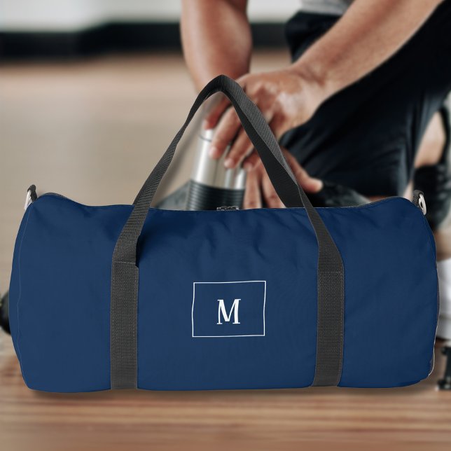 Benutzerdefinierte Monogramm, überall dunkelblau Duffle Bag (Navy blue monogrammed gym bag)