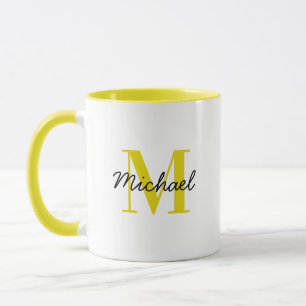 Benutzerdefinierte Monogramm und Name fett farbige Tasse