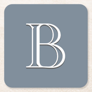 Benutzerdefinierte monogrammierte Anfangsbuchstabe Rechteckiger Pappuntersetzer