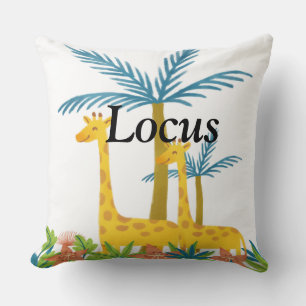 Benutzerdefinierte monogrammierte Safari-Waldtiere Kissen