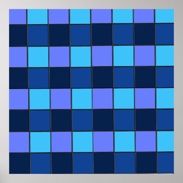 Benutzerdefinierte Mosaikfliese und Pixelrastermus Poster (Vorne)