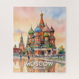 Benutzerdefinierte Moskau Russland Kathedrale Aqua Puzzle