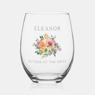 Benutzerdefinierte MOTHER OF BRIDE Wasserfarbe Ora Weinglas Ohne Stiel