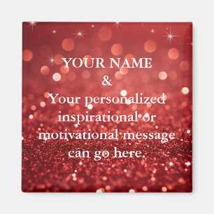 Benutzerdefinierte Motivationsbotschaft Lila Glitt Magnet