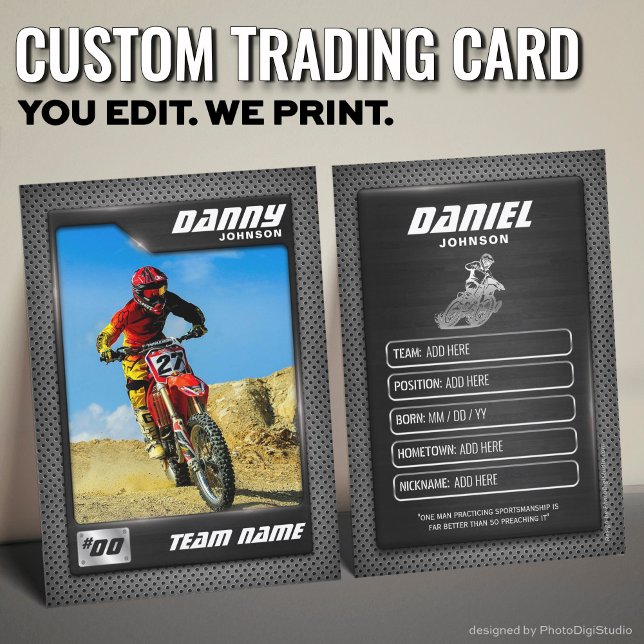 Benutzerdefinierte Motocross-Handelskarte, Dirt Bi Telefonnummerkarte (Custom Motocross Trading Card, Dirt Bike Gift Card)